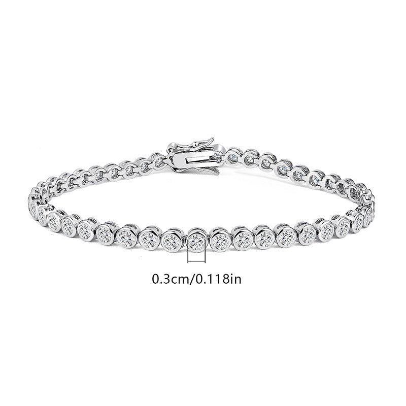3mm Zircon Tennis Bracelet for Women Men – Rose Gold Silver Gold Plated - Craftopia
