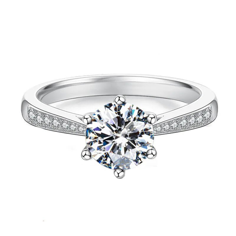 925 Sterling Silver Zircon Adjustable Ring for Women – Elegant Wedding Jewelry Gift - Craftopia