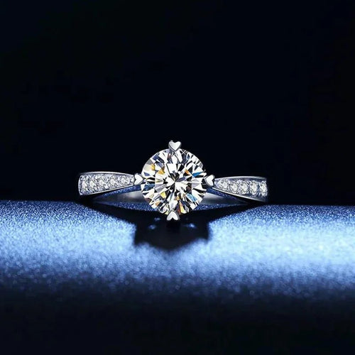 925 Sterling Silver Zircon Adjustable Ring for Women – Elegant Wedding Jewelry Gift - Craftopia