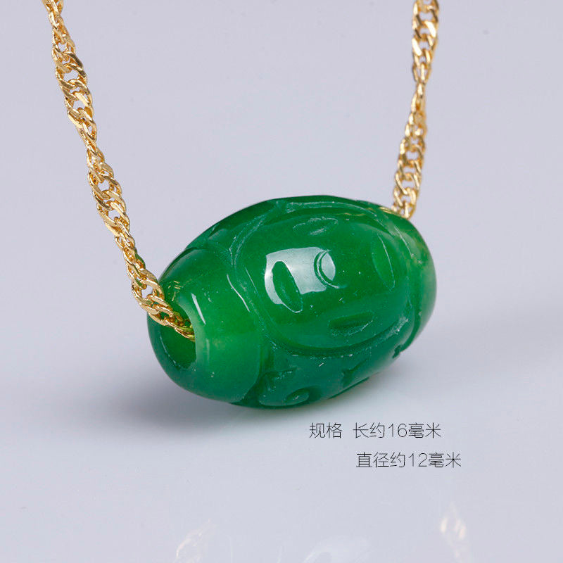 Natural Green Jade Money Beads Bangle Charm – Jadeite Jewelry Gift for Women Men