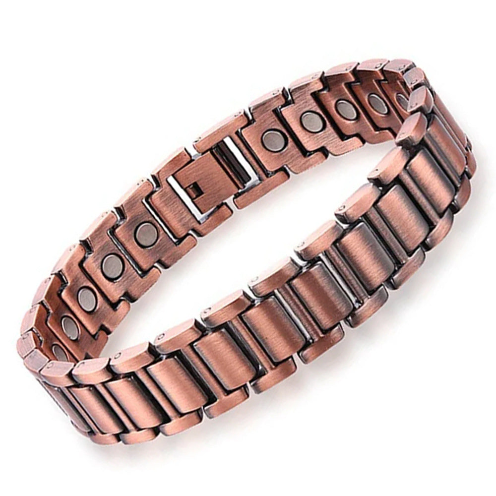 Copper Magnetic Therapy Bracelet | Laser Engraved Lord's Prayer Cross | Christian Gift