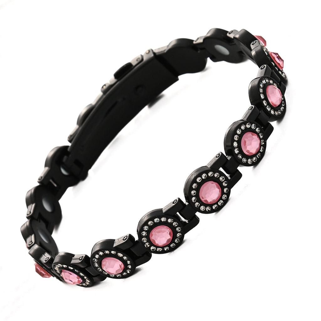 Clover Magnetic Bracelet for Women – Lightweight Alloy with Rhinestones