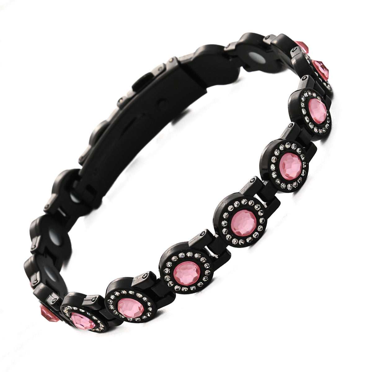 Clover Magnetic Bracelet for Women – Lightweight Alloy with Rhinestones