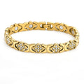 Four-Leaf Clover Diamond-Inlaid Magnetic Bracelet – Rose Gold Copper Jewelry