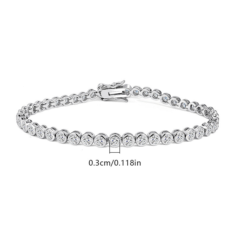 3mm Zircon Tennis Bracelet | Rose Gold, Silver & Gold Plated | Unisex