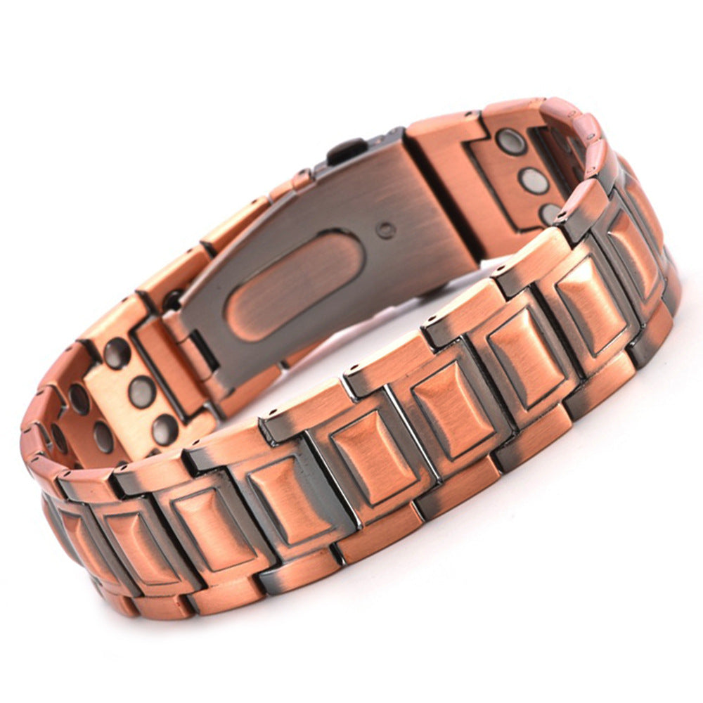Copper Magnetic Therapy Bracelet | Laser Engraved Lord's Prayer Cross | Christian Gift