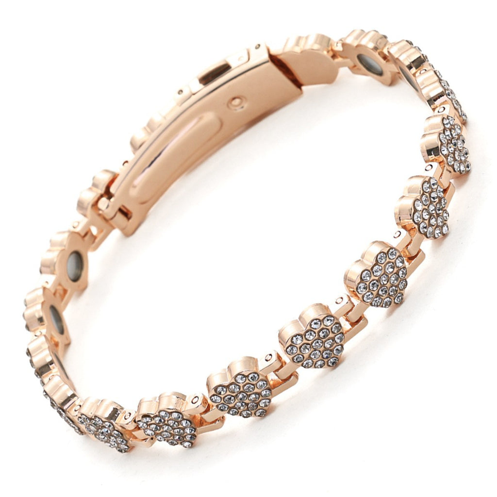 Clover Magnetic Bracelet for Women – Lightweight Alloy with Rhinestones