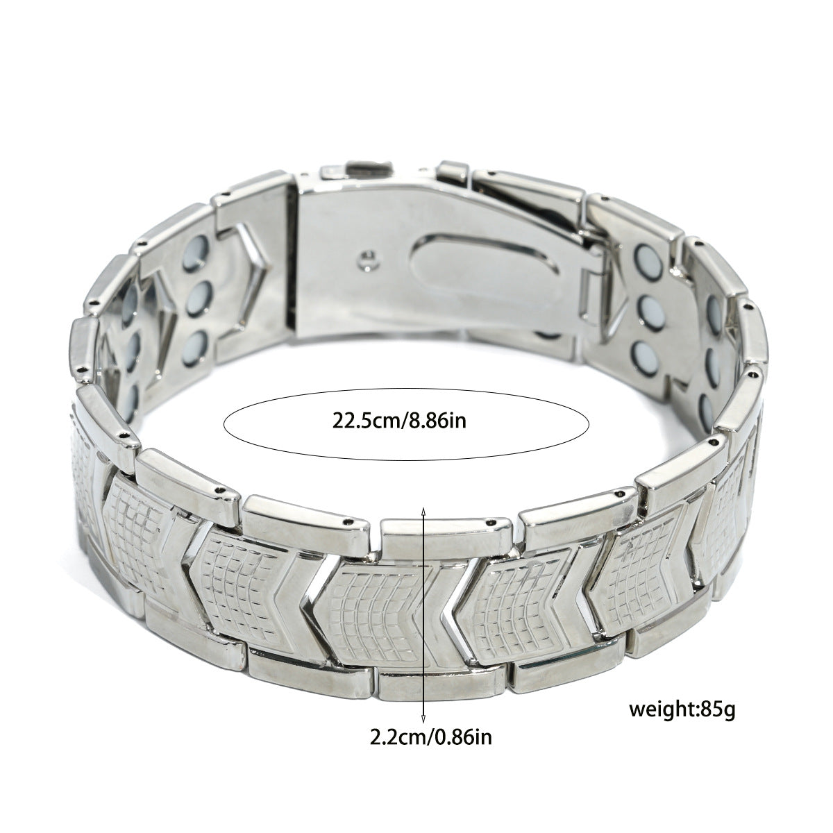 Antique Copper Shield Link Bracelet | Vintage Magnetic Clasp | Men's Retro Wristband