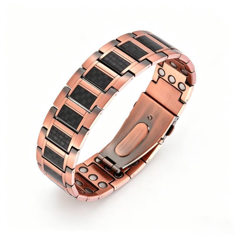 Copper Magnetic Therapy Bracelet | Laser Engraved Lord's Prayer Cross | Christian Gift