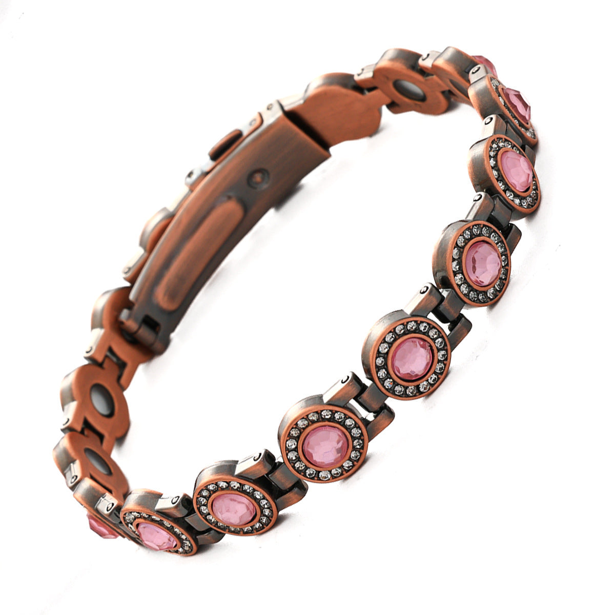 Clover Magnetic Bracelet for Women – Lightweight Alloy with Rhinestones