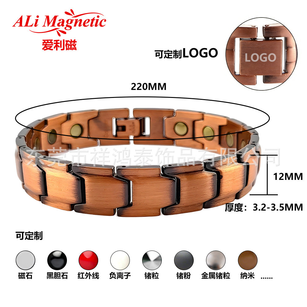 Pure Copper Magnetic Therapy Bracelet – Full Magnet Bio-Energy Wristband for Men & Women
