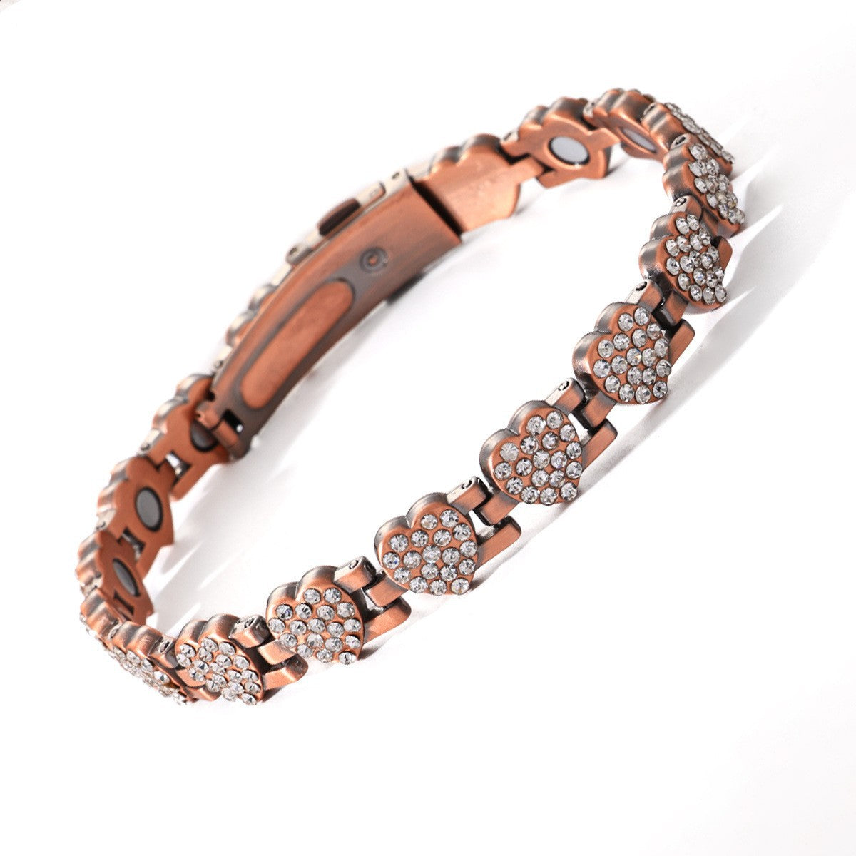 Clover Magnetic Bracelet for Women – Lightweight Alloy with Rhinestones