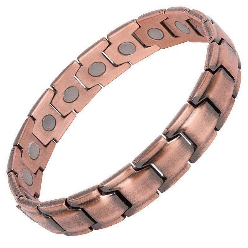 Copper Magnetic Therapy Bracelet | Laser Engraved Lord's Prayer Cross | Christian Gift