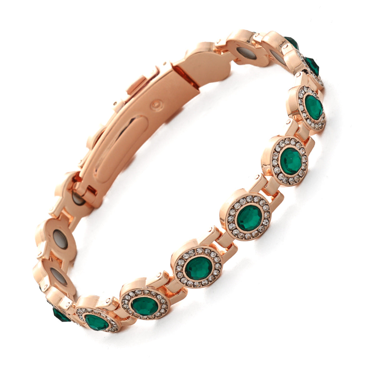 Clover Magnetic Bracelet for Women – Lightweight Alloy with Rhinestones