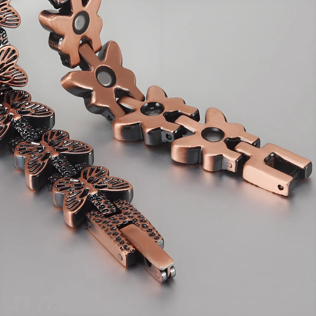 ARADOO Premium Copper Butterfly Bracelet for Women with 3500 Gauss Neodymium Magnetic Bracelet Jewelry Gifts