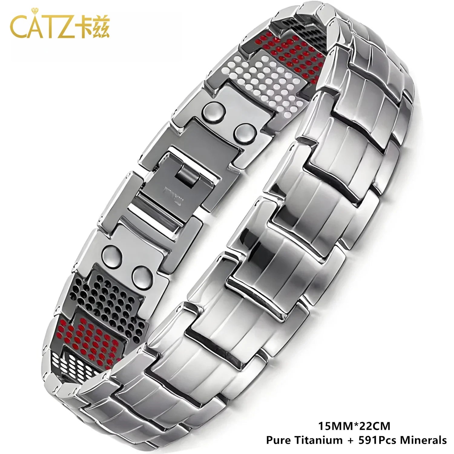ARADOO Premium Copper Bracelet for Men – Energy Series 5000 Gauss Magnets Multi-Color Titanium Steel Wristband