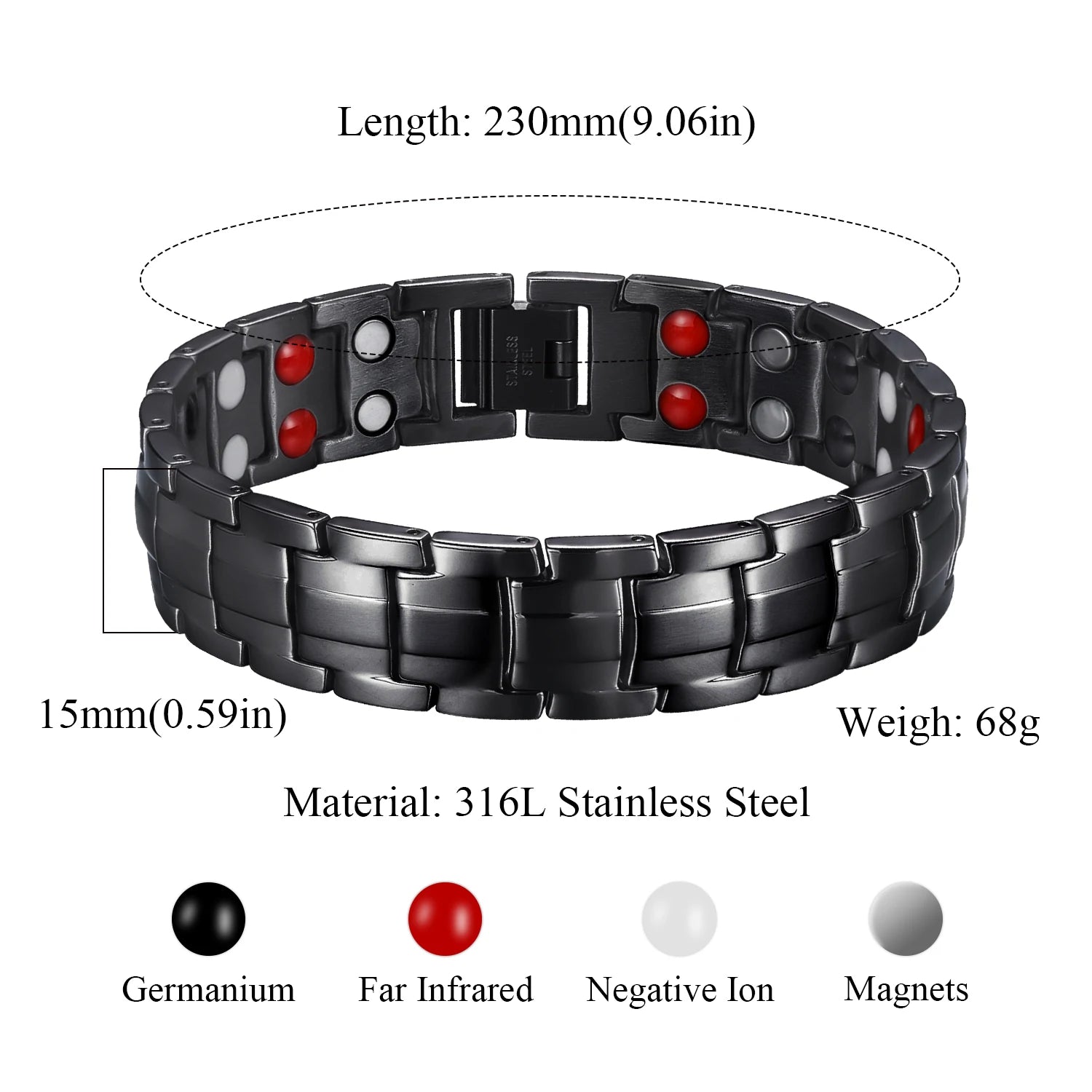 Pure Strength Copper Magnetic Bracelets for Men with Double Row Neodymium Magnets Adjustable Size Healing Bangle Couples Gifts