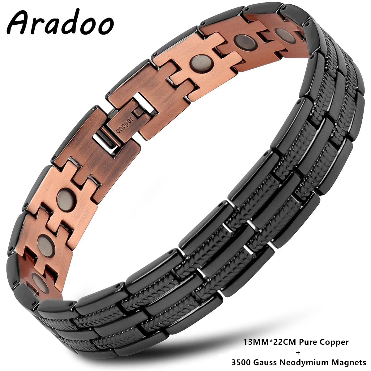 ARADOO Wheat Ear Design Copper Bracelet for Women's Pure Copper Magnetic Adjustable Bracelet Jewelry Gifts
