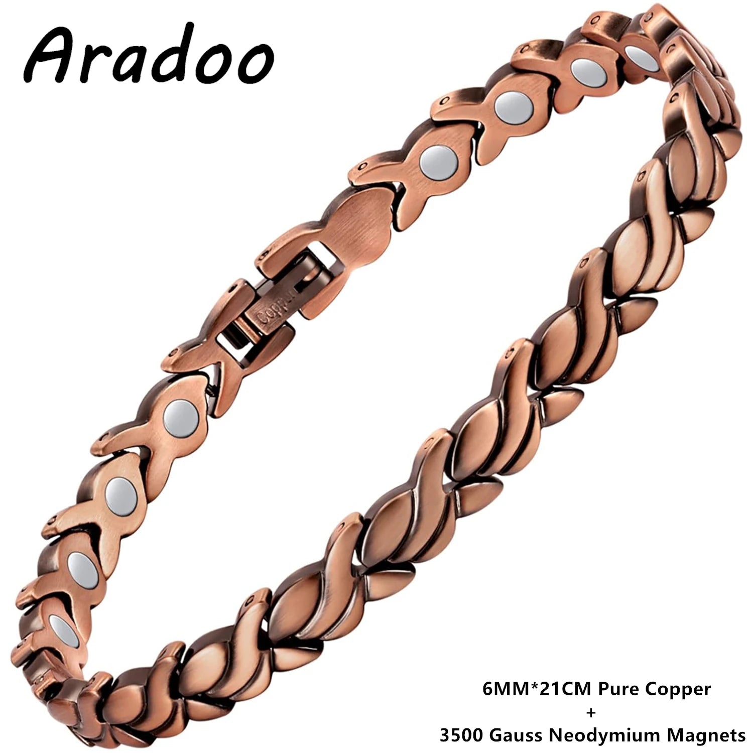 ARADOO Premium Copper Butterfly Bracelet for Women with 3500 Gauss Neodymium Magnetic Bracelet Jewelry Gifts