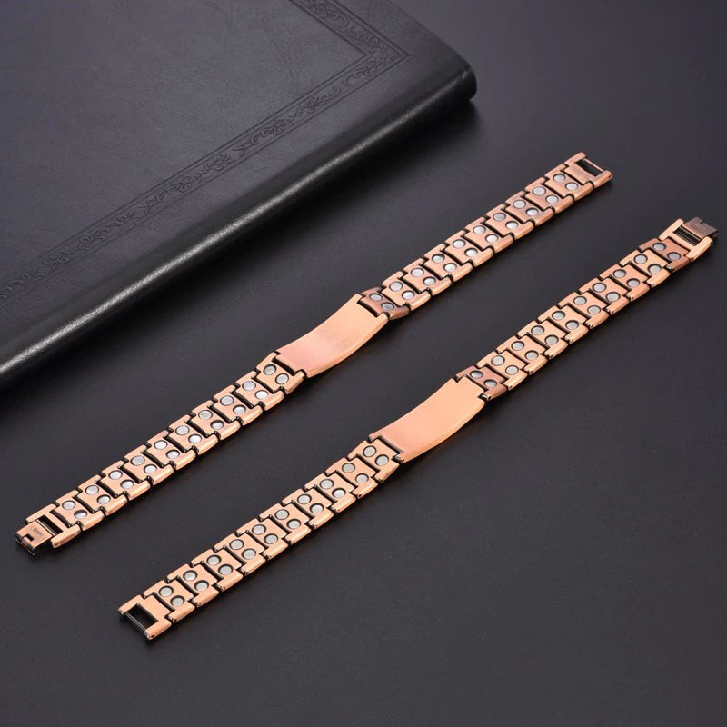 Men's Magnetic Bracelet with 99.99% Pure Copper Jewelry, Magnetic Field Therapy Jewelry and Eagle Pattern