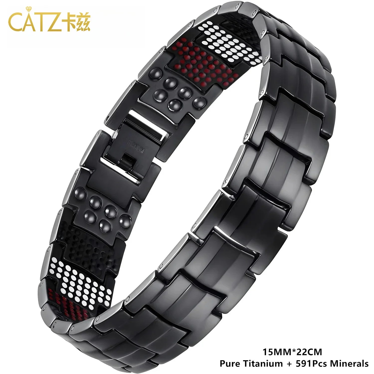 ARADOO Premium Copper Bracelet for Men – Energy Series 5000 Gauss Magnets Multi-Color Titanium Steel Wristband