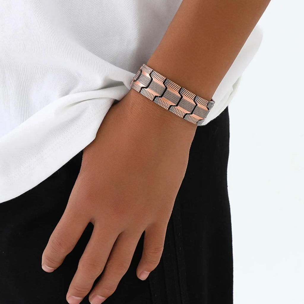 Copper Magnetic Bracelet for Men Mens Copper Bracelets Wristband Jewelry for Energy Health Benefits Exercise Activities Business