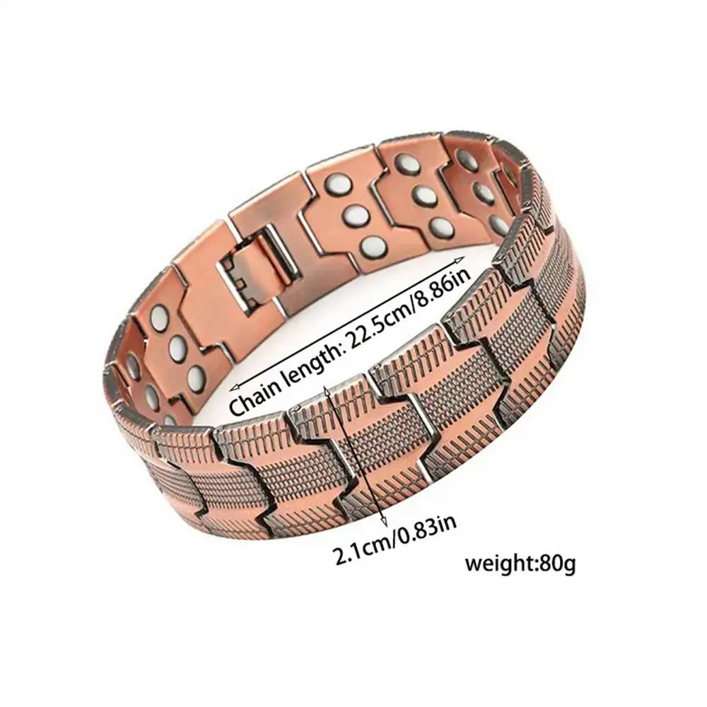 Copper Magnetic Bracelet for Men Mens Copper Bracelets Wristband Jewelry for Energy Health Benefits Exercise Activities Business