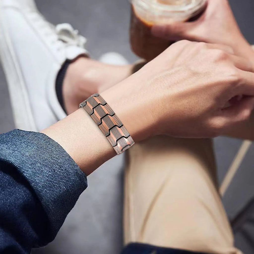 Copper Magnetic Bracelet for Men Mens Copper Bracelets Wristband Jewelry for Energy Health Benefits Exercise Activities Business