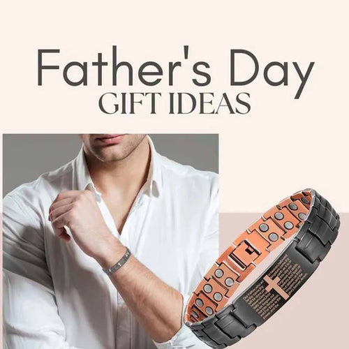 Copper Cross Magnetic Bracelet for Men – Adjustable Black Copper Jewelry