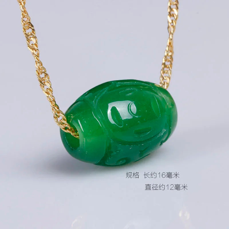 Natural Green Jade Money Beads Bangle Charm – Jadeite Jewelry Gift for Women Men