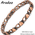 ARADOO Premium Pure Copper Bracelets For Women Love Heart Design Magnetic Wristband Jewelry Gifts