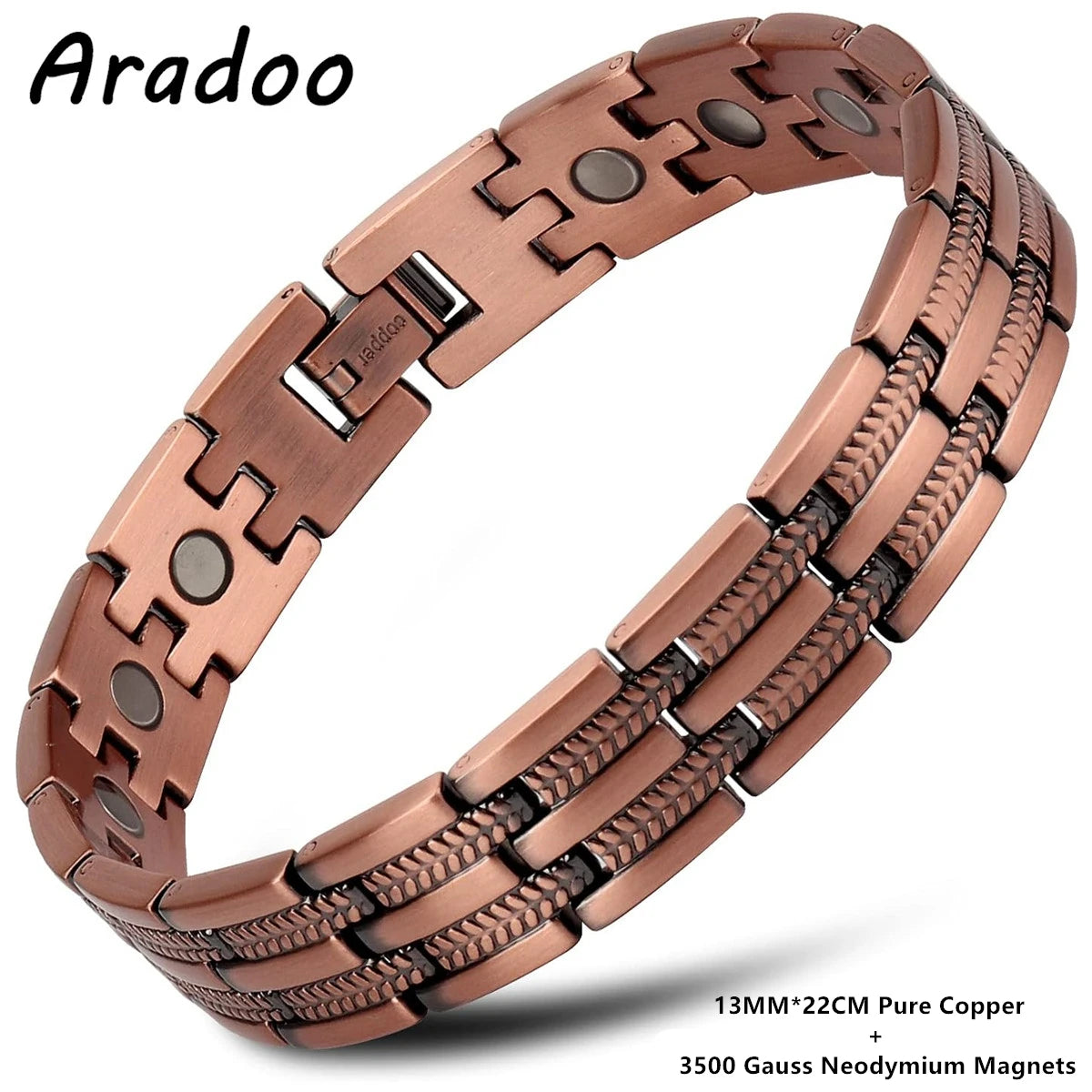 ARADOO Wheat Ear Design Copper Bracelet for Women's Pure Copper Magnetic Adjustable Bracelet Jewelry Gifts
