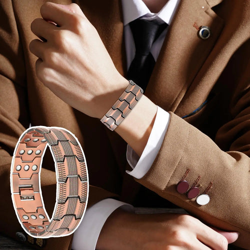 Copper Magnetic Bracelet for Men – Minimalist Wristband for Exercise and Business