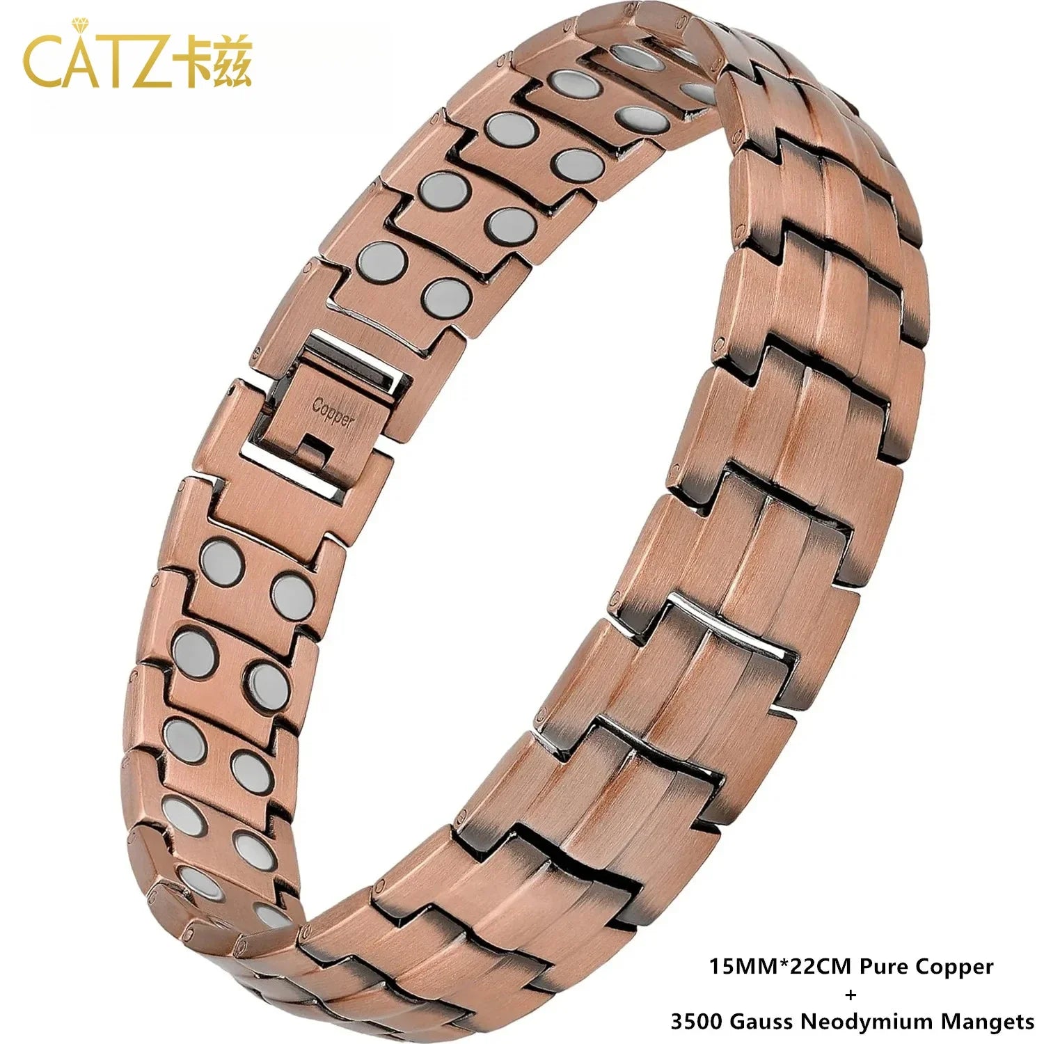ARADOO Premium Copper Bracelet for Men – Energy Series 5000 Gauss Magnets Multi-Color Titanium Steel Wristband