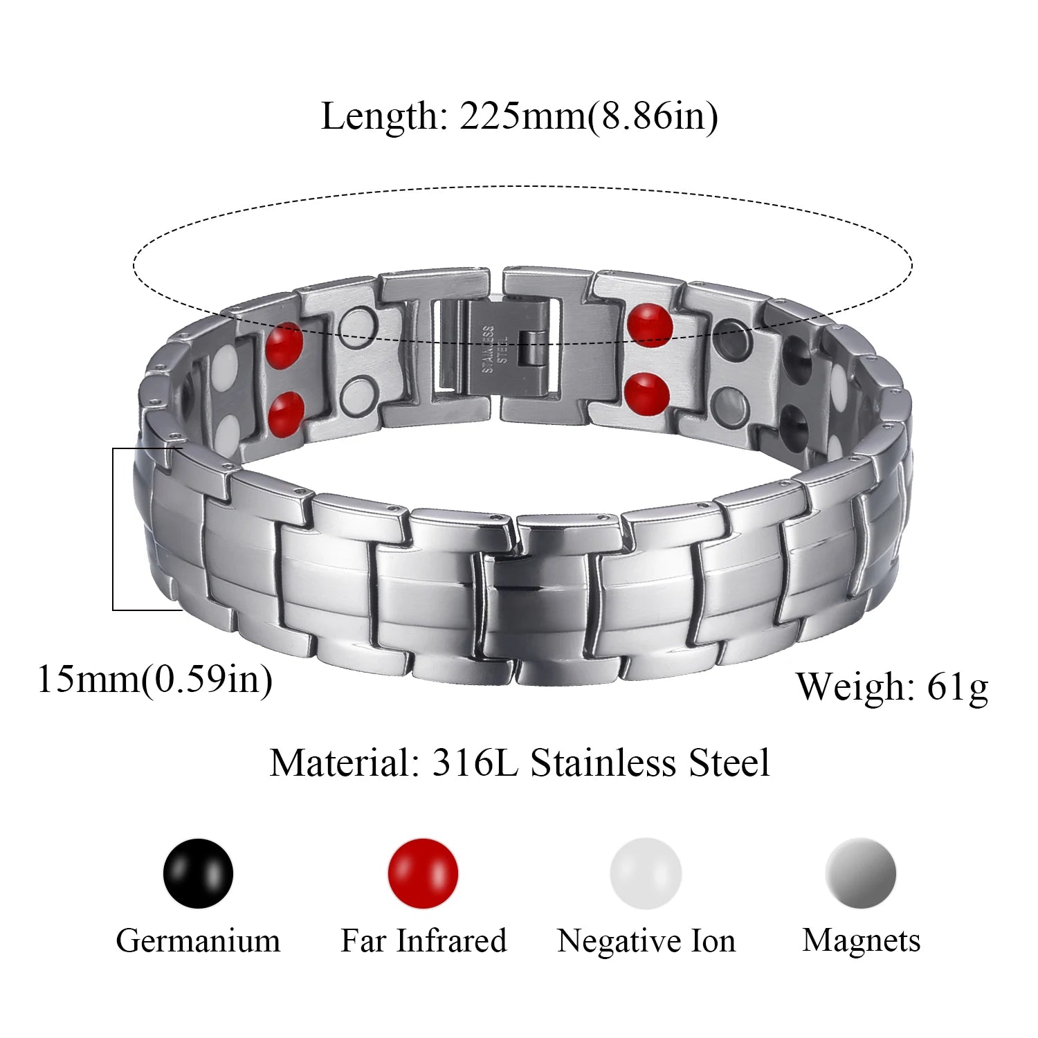 Pure Strength Copper Magnetic Bracelets for Men with Double Row Neodymium Magnets Adjustable Size Healing Bangle Couples Gifts