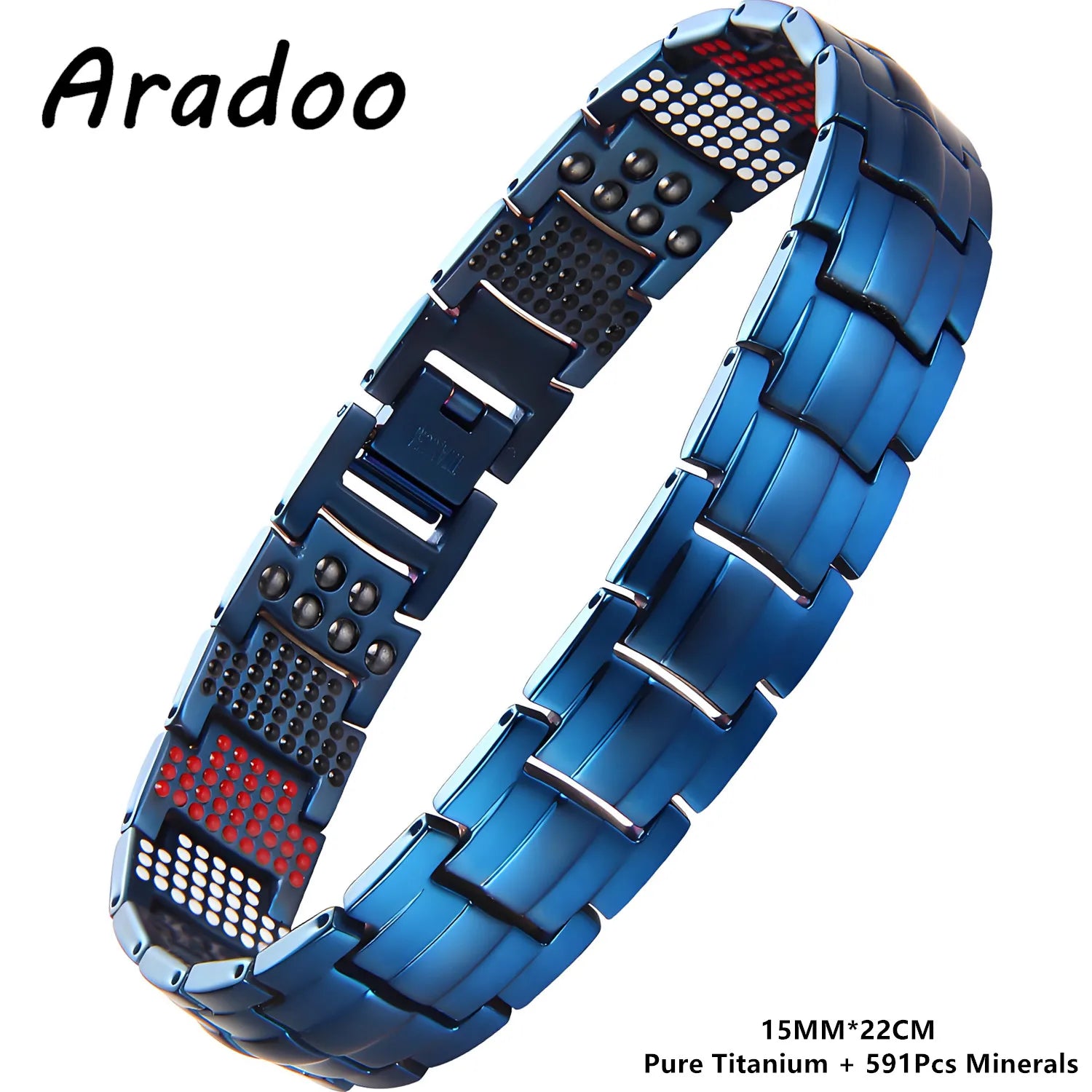 ARADOO Premium Copper Bracelet for Men with Strength 5000 Gauss Magnets Titanium Steel Wristband Jewelry Gifts