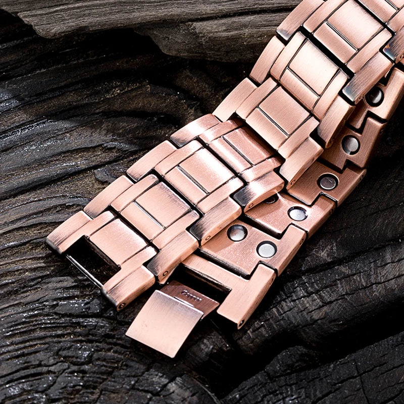 Europe And United States Retro Magnetic Energy Bracelet Three Rows Of Magnet Men's Pure Copper Bangle Fashion Hand jewelry Gifts