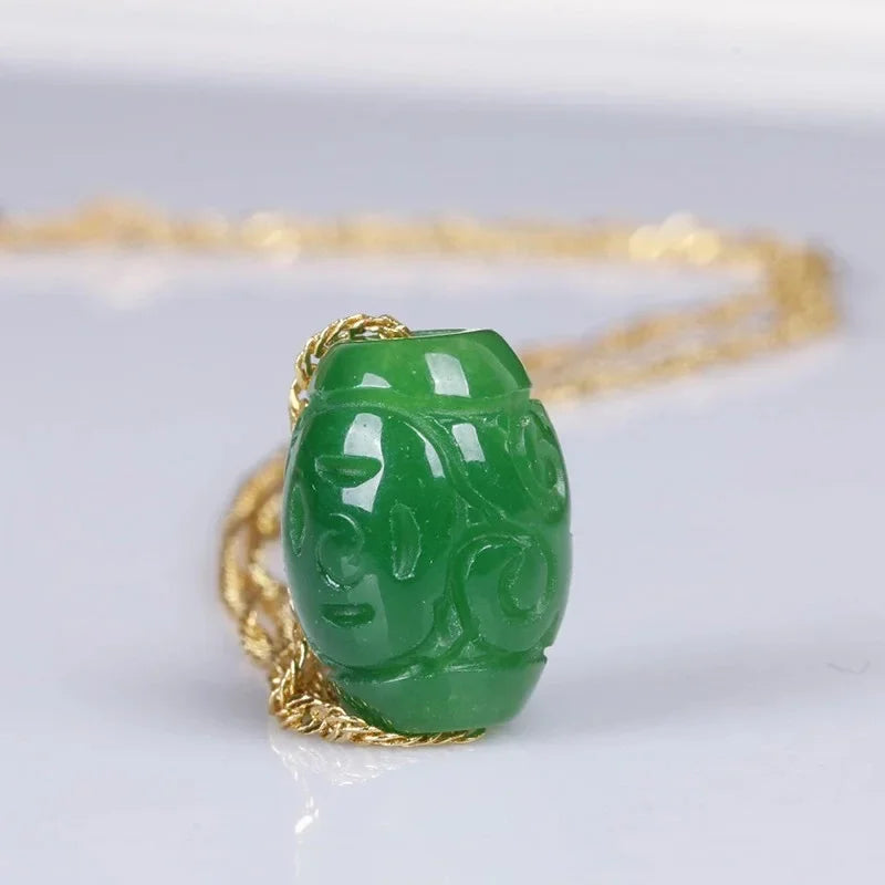 Natural Green Jade Money Beads Bangle Charm – Jadeite Jewelry Gift for Women Men