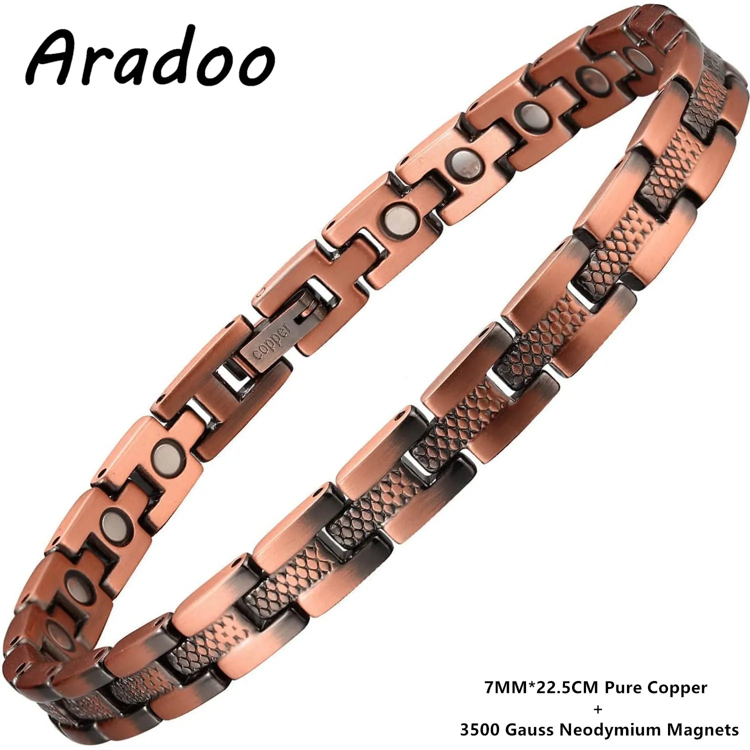 ARADOO Premium Copper Butterfly Bracelet for Women with 3500 Gauss Neodymium Magnetic Bracelet Jewelry Gifts