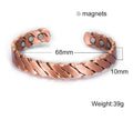 Pure Copper Magnetic Open Cuff Bangle – Vintage Adjustable Bracelet for Men Women