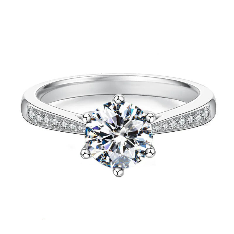 925 Sterling Silver Zircon Adjustable Ring for Women – Elegant Wedding Jewelry Gift
