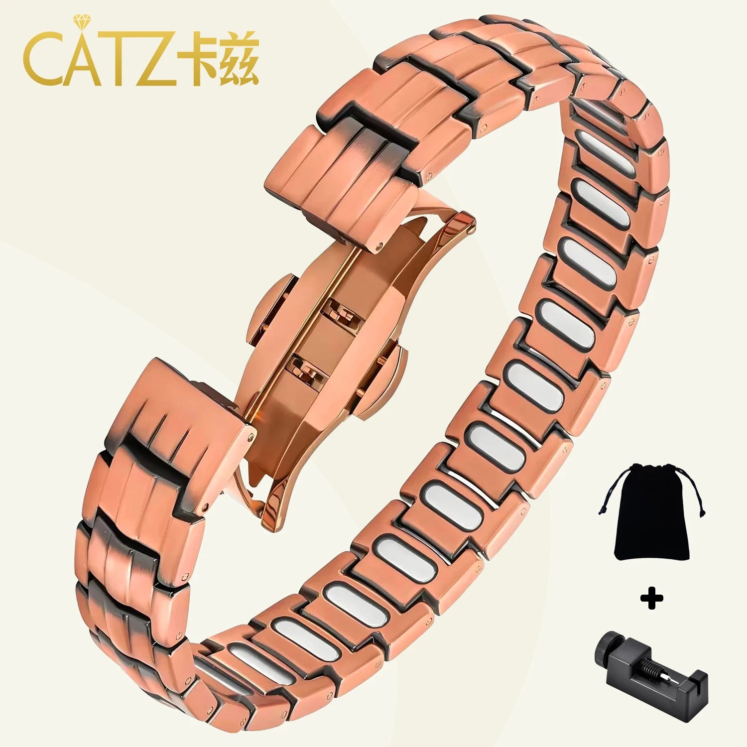 ARADOO Premium Copper Bracelet for Men – Energy Series 5000 Gauss Magnets Multi-Color Titanium Steel Wristband