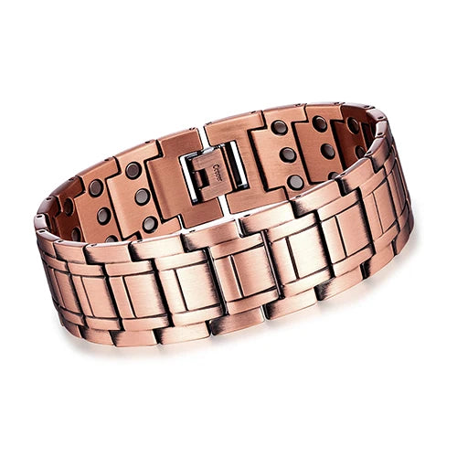 Europe And United States Retro Magnetic Energy Bracelet Three Rows Of Magnet Men's Pure Copper Bangle Fashion Hand jewelry Gifts