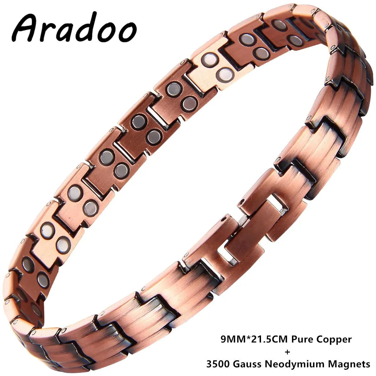 ARADOO Premium Pure Copper Bracelets For Women Love Heart Design Magnetic Wristband Jewelry Gifts