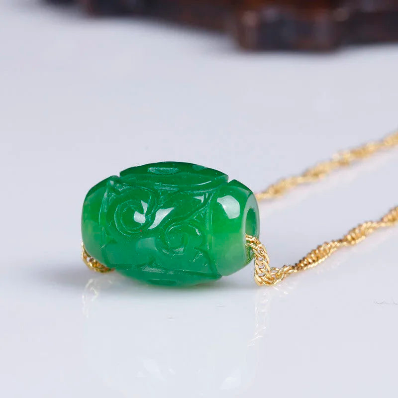Natural Green Jade Money Beads Bangle Charm – Jadeite Jewelry Gift for Women Men