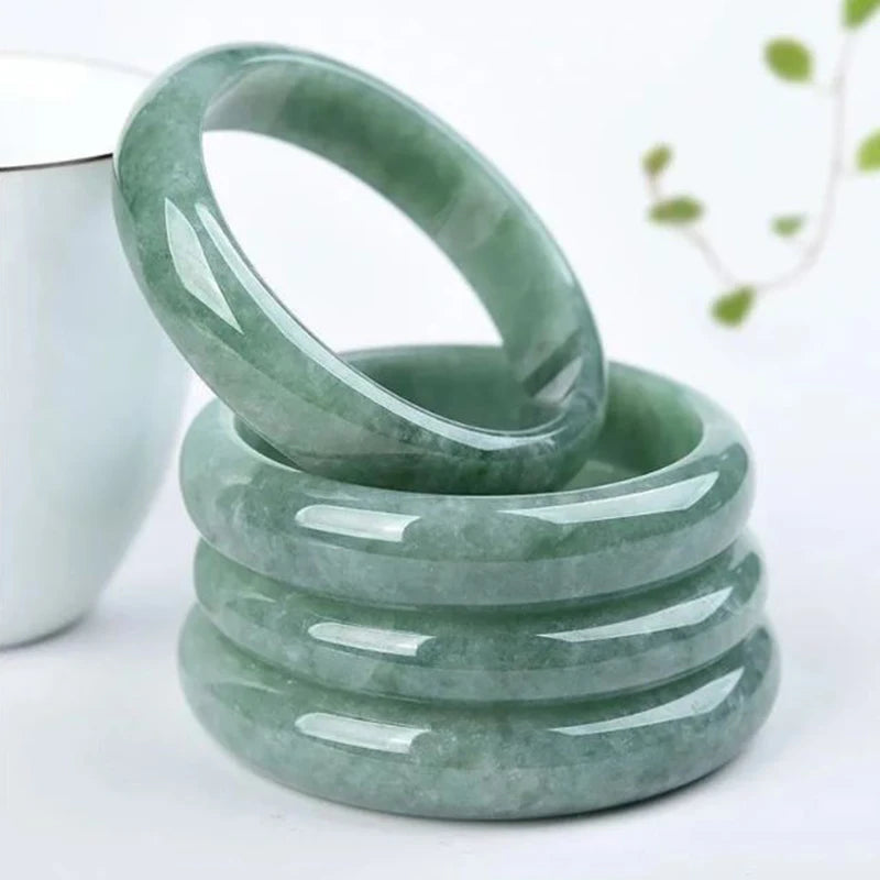 Natural Ice Green Jade Bracelet for Women – Luxury Jewelry Gift