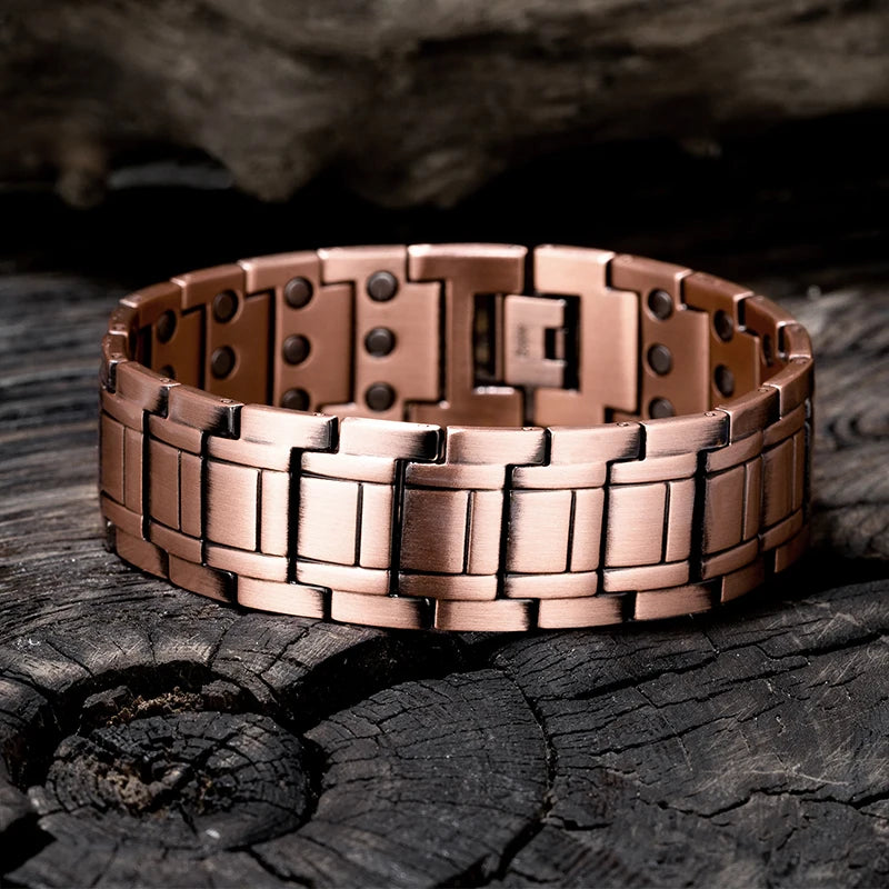Europe And United States Retro Magnetic Energy Bracelet Three Rows Of Magnet Men's Pure Copper Bangle Fashion Hand jewelry Gifts