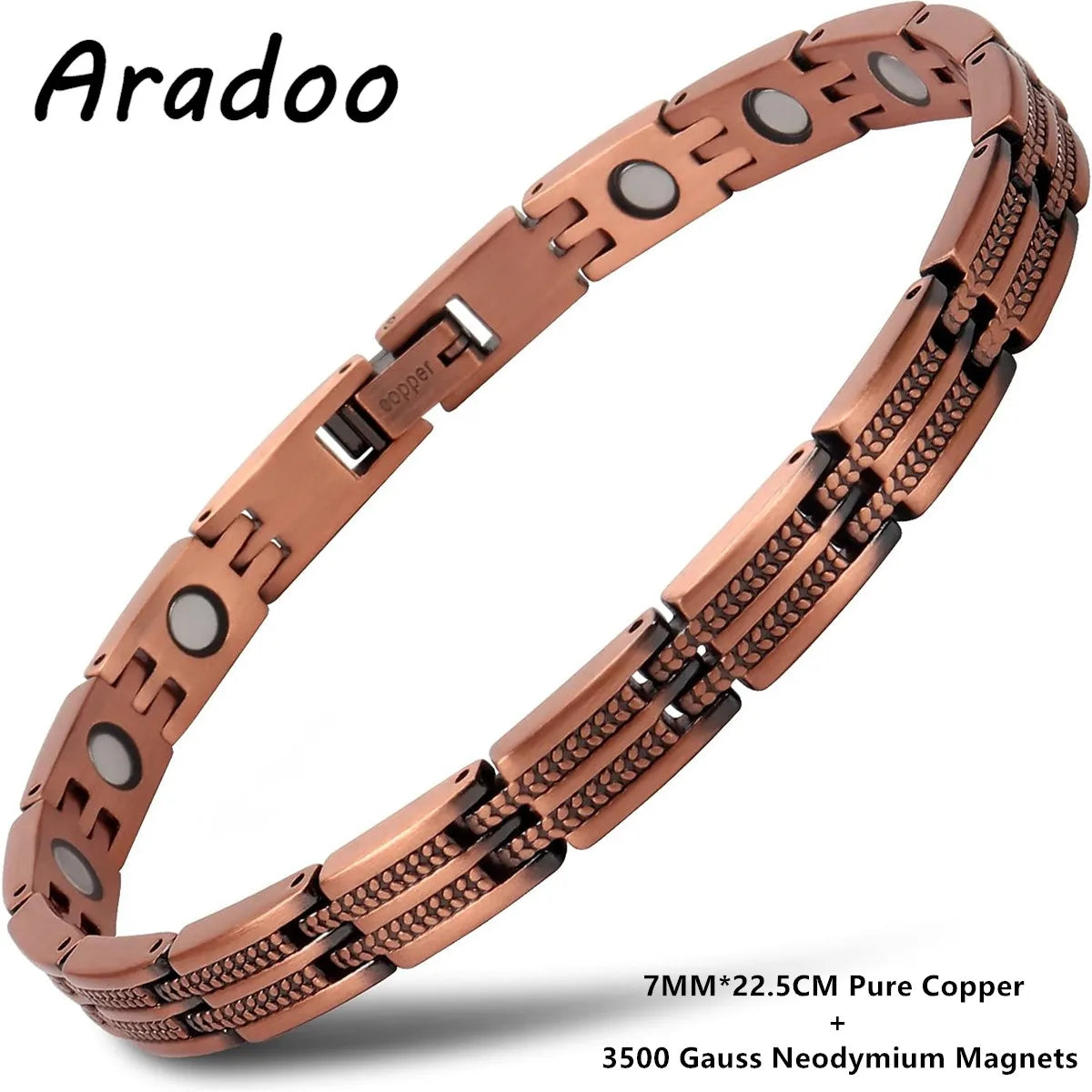 ARADOO Wheat Ear Design Copper Bracelet for Women's Pure Copper Magnetic Adjustable Bracelet Jewelry Gifts