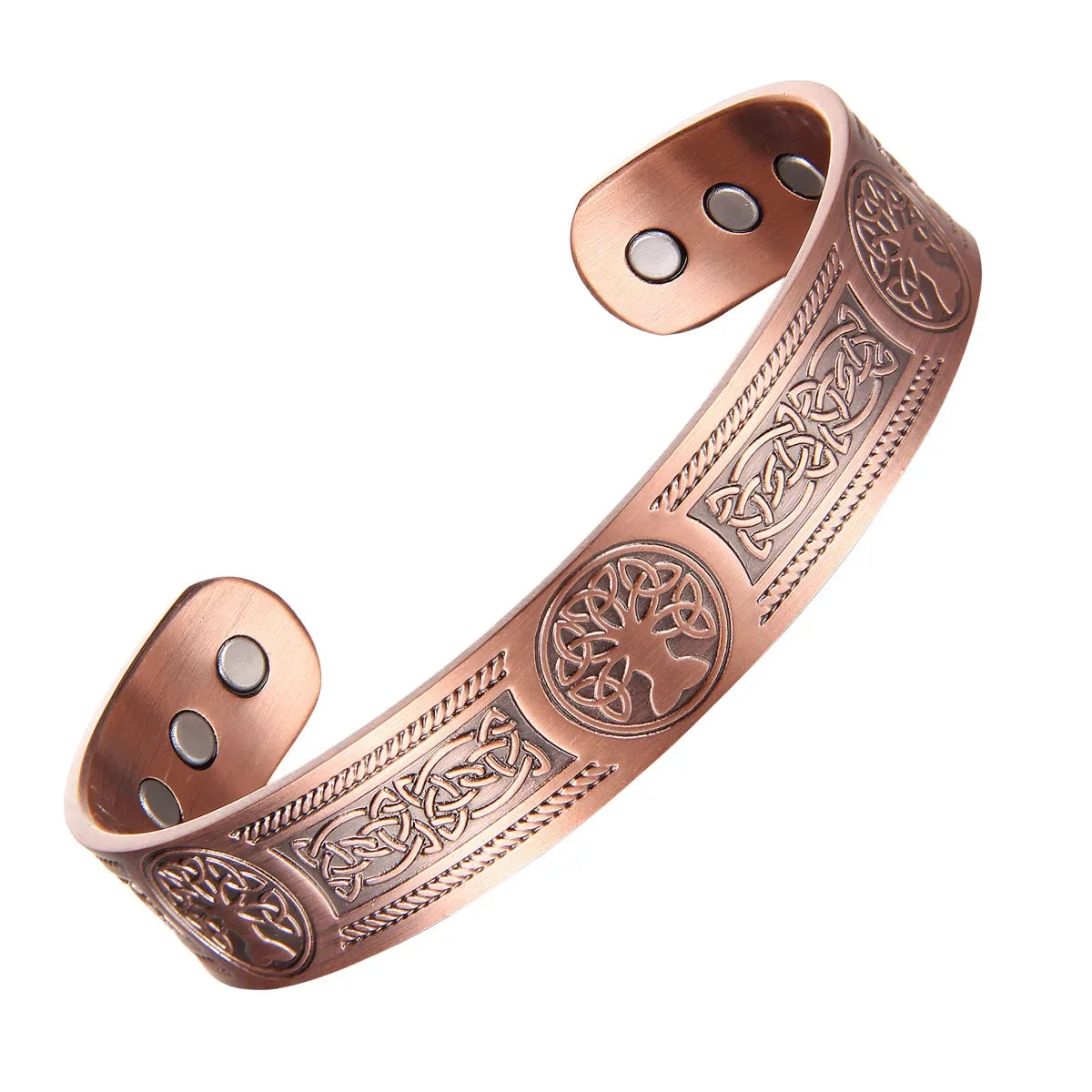 Copper Bracelet for Women Men Magnetic Bracelet with 3500 Gauss Ultra Strength Magnets 99.99% Solid Pure Copper Adjustable Cuff
