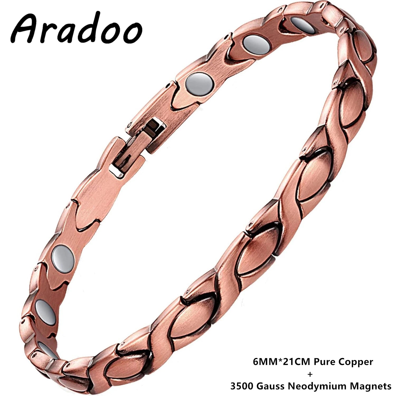 ARADOO Premium Copper Butterfly Bracelet for Women with 3500 Gauss Neodymium Magnetic Bracelet Jewelry Gifts